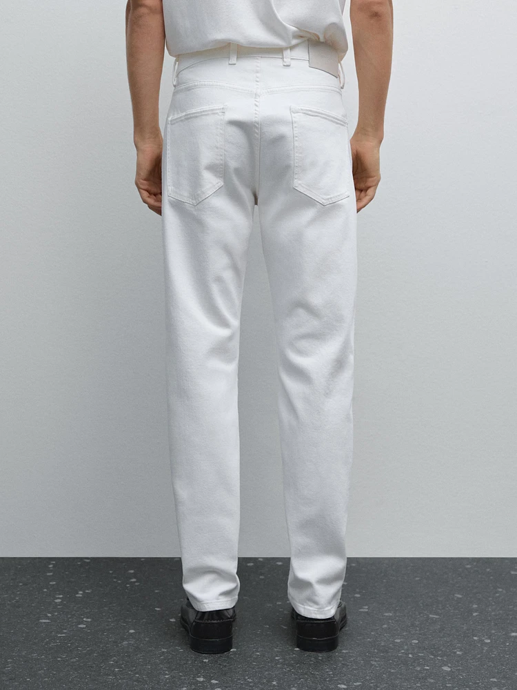 Slim fit denim trousers