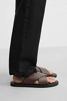 CROSSED STRAP SANDALS