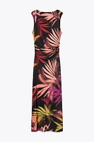 APPLIQUÉ PRINT MIDI DRESS