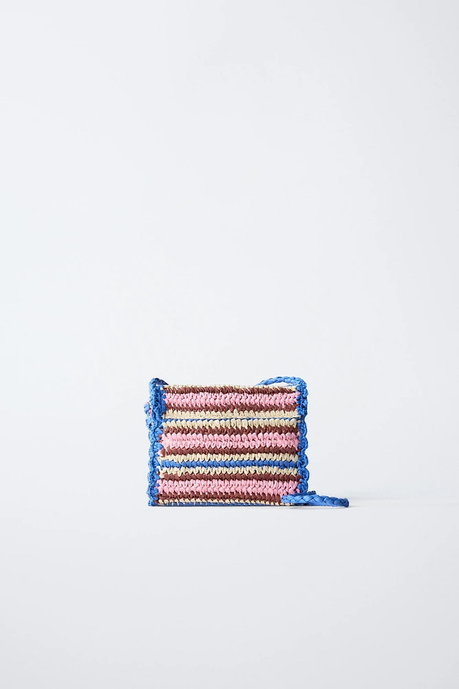 RAFFIA EFFECT CROSSBODY BAG