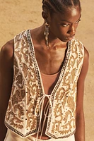 LIMITED EDITION EMBROIDERED STUDDED VEST