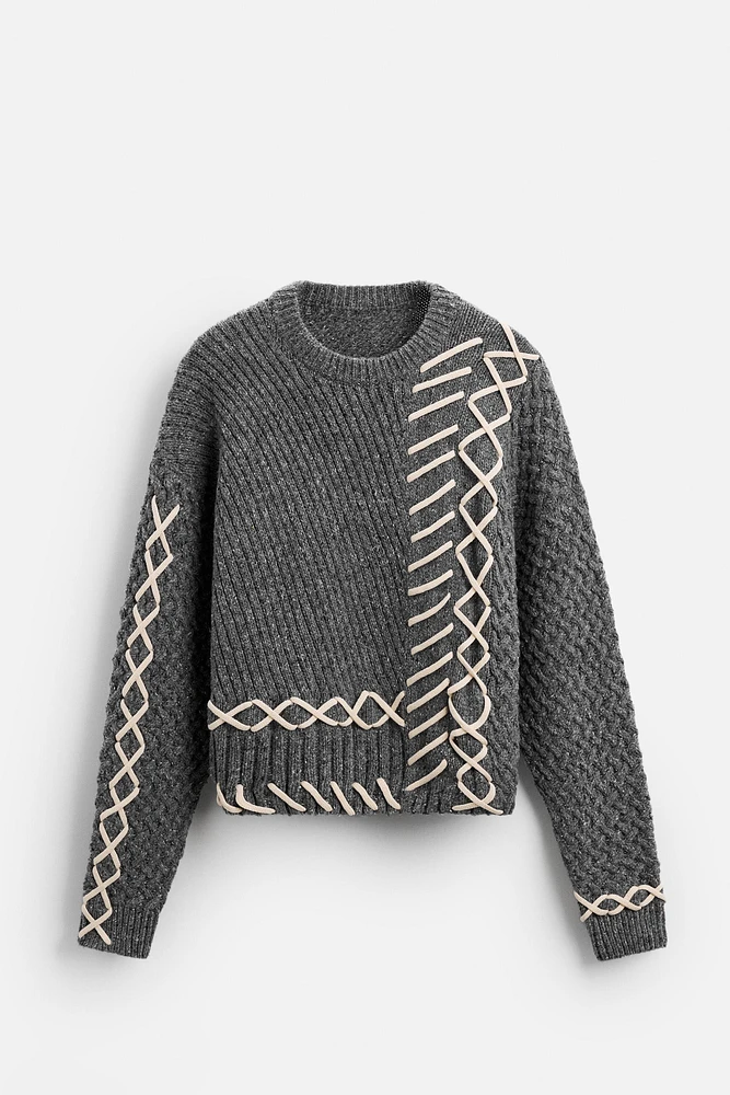 CONTRAST RIBBONS SWEATER LIMITED EDITION