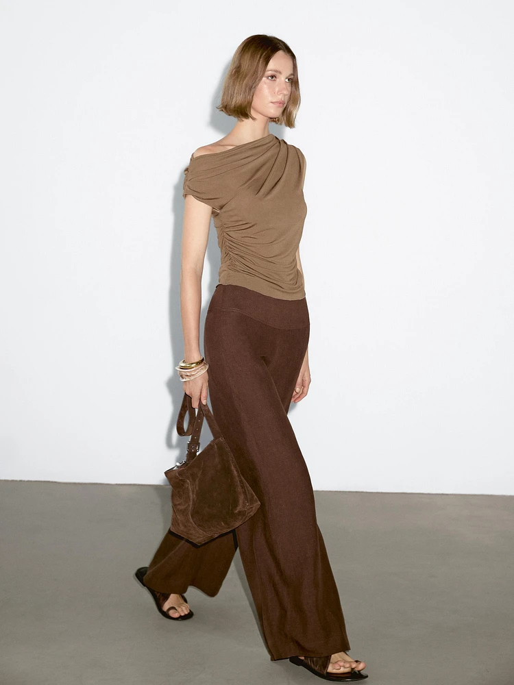 Top asymétrique drapé