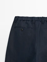 100% linen regular fit trousers