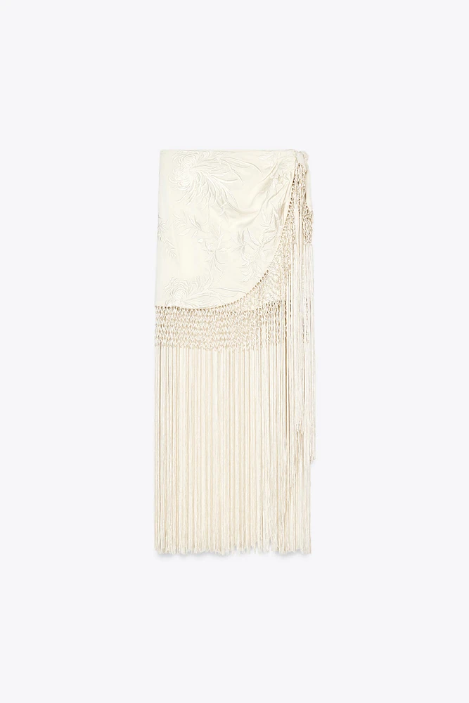 JUPE PARÉO BRODERIES FRANGES