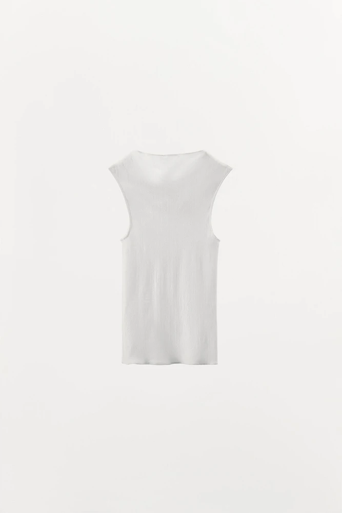 TOP POINTELLE LACET SATINÉ