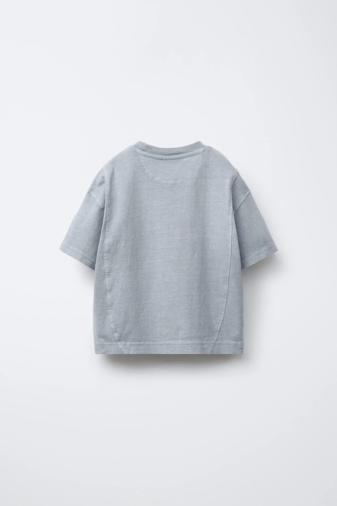 GARMENT DYE EMBROIDERED LOGO T-SHIRT