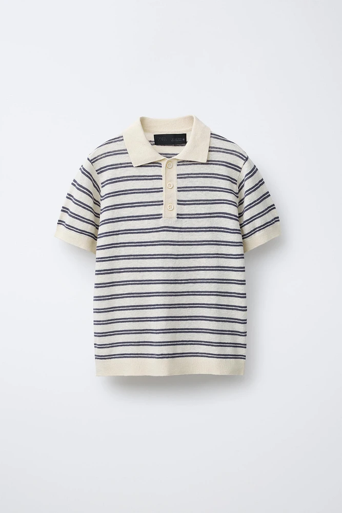 LINEN COTTON POLO SHIRT