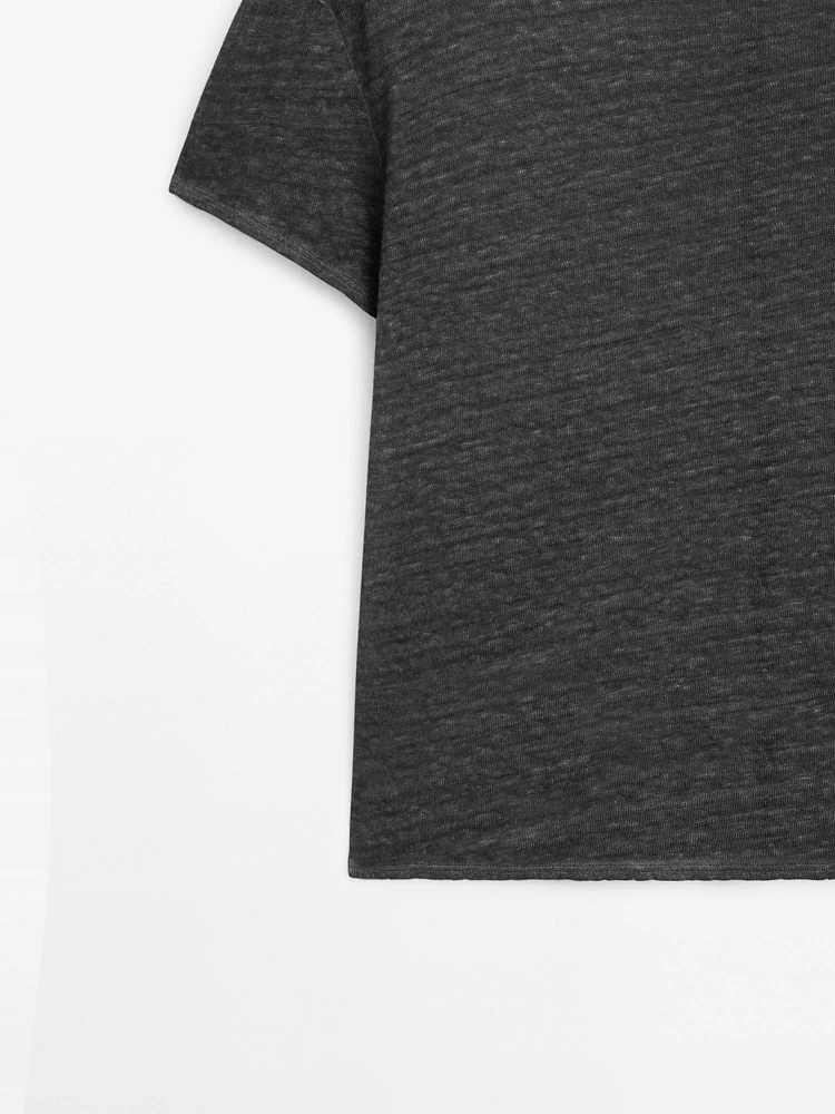 T-shirt 100 % lin à manches courtes
