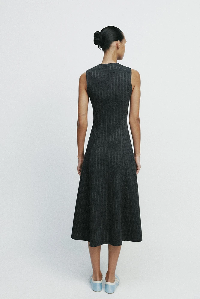 PINSTRIPE MIDI DRESS