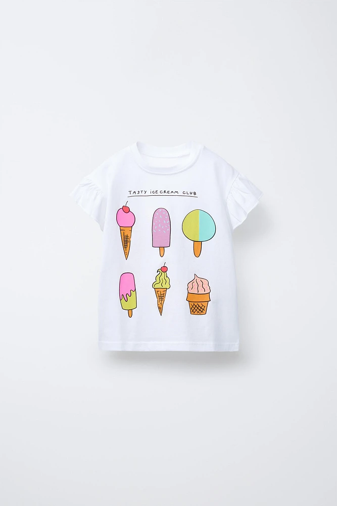T-SHIRT IMPRIMÉ VOLANTS