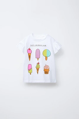 T-SHIRT IMPRIMÉ VOLANTS