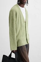 TEXTURED RIBBED CARDIGAN