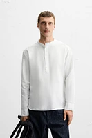CHEMISE POLO LIN ET COTON