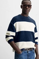 STRIPED TERRYCLOTH SWEATSHIRT