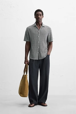 OPEN TEXTURED SHIRT