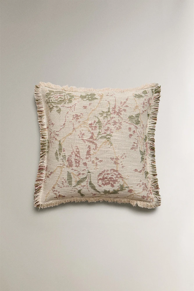 HOUSSE DE COUSSIN COTON FLEURS