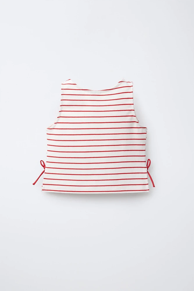 STRIPED BOW T-SHIRT
