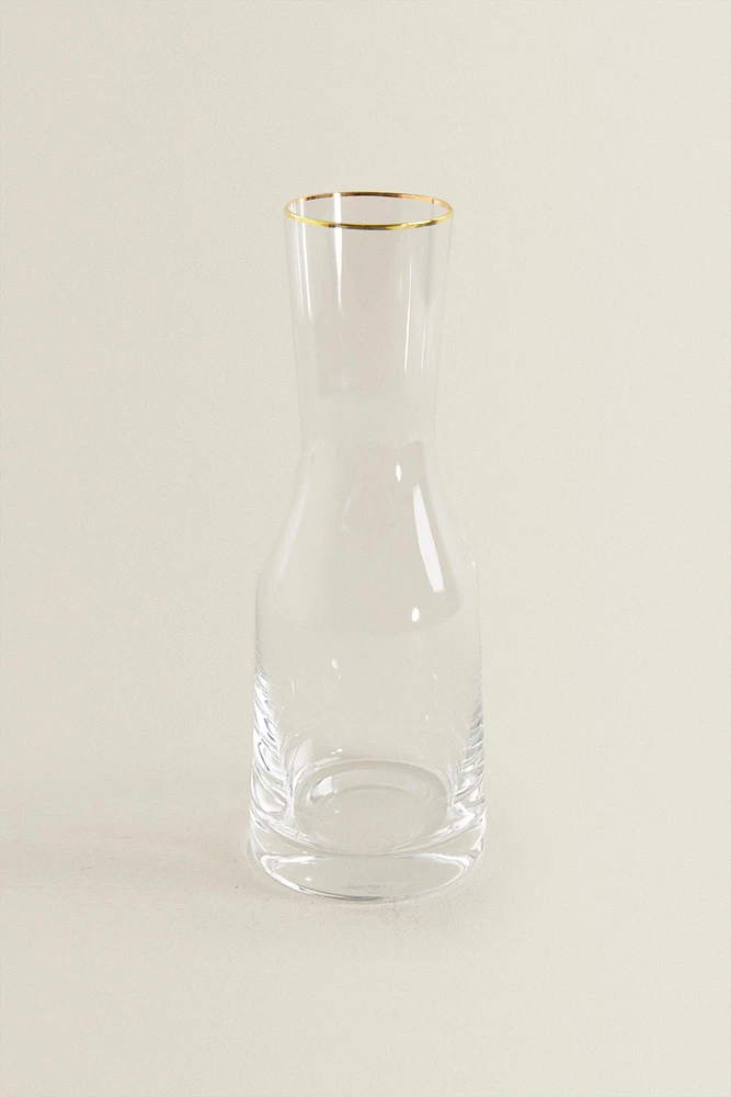 BOHEMIA CRYSTAL BOTTLE WITH A GOLDEN RIM