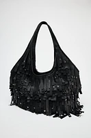 MAXI SAC SHOPPER XL FRANGES CUIR