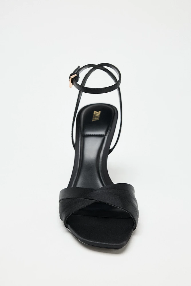 SATIN HEELED SANDALS