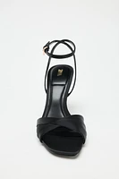 SATIN HEELED SANDALS