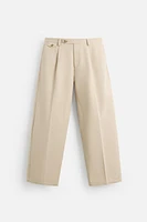 PLEATED STRAIGHT FIT PANTS