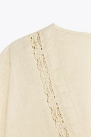 LINEN TOP WITH LACE DETAILS