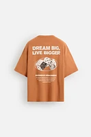 T-SHIRT DÉLAVÉ EN MAILLE IMPRIMÉE
