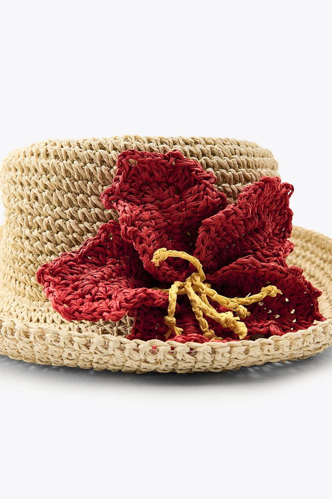 FLOWER BRAIDED HAT