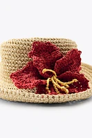 FLOWER BRAIDED HAT