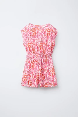 COMBI-SHORT TEXTURÉ À FLEURS
