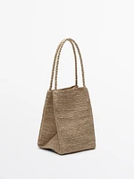 Natural raffia bucket bag