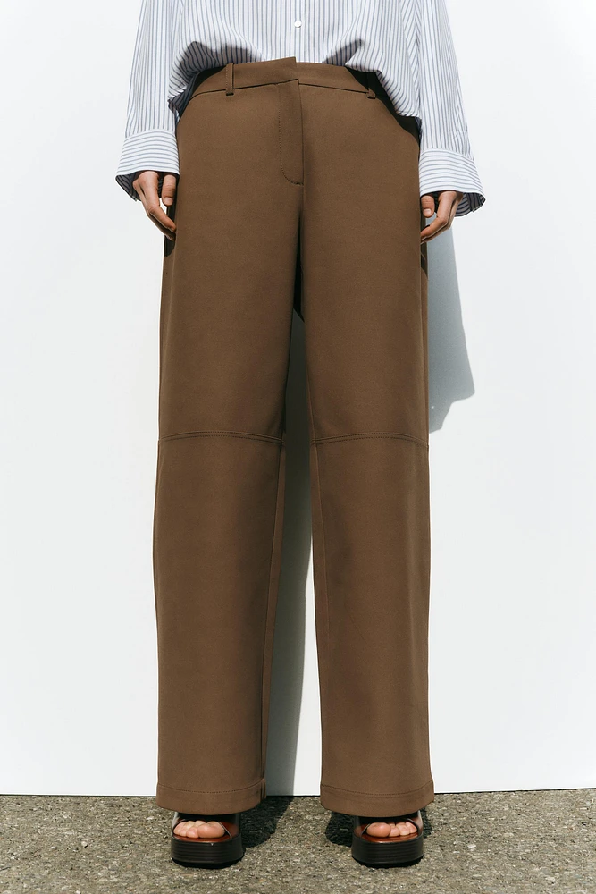 FAUX SUEDE STRAIGHT LEG PANTS