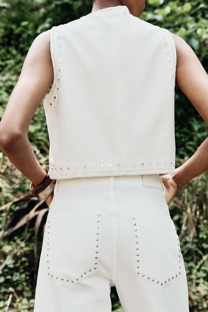 TOP GILET BRODÉ AVEC MIROIRS