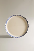 ASSIETTE PLATE CÉRAMIQUE BORD CARREAUX