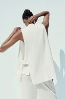 GILET LONG FENTES CEINTURE POSITIONS MULTIPLES