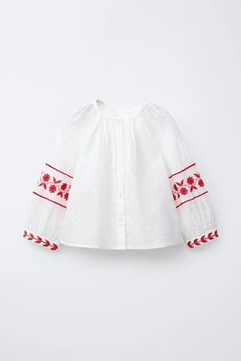 EMBROIDERED SWISS DOT SHIRT