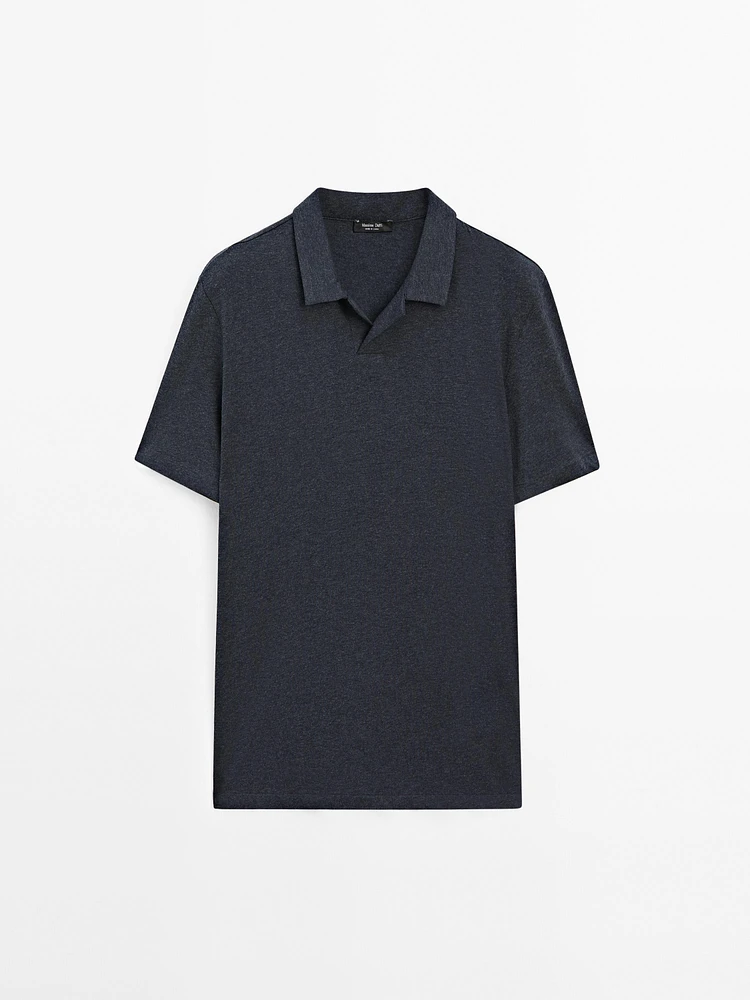 Polo manches courtes coton chiné