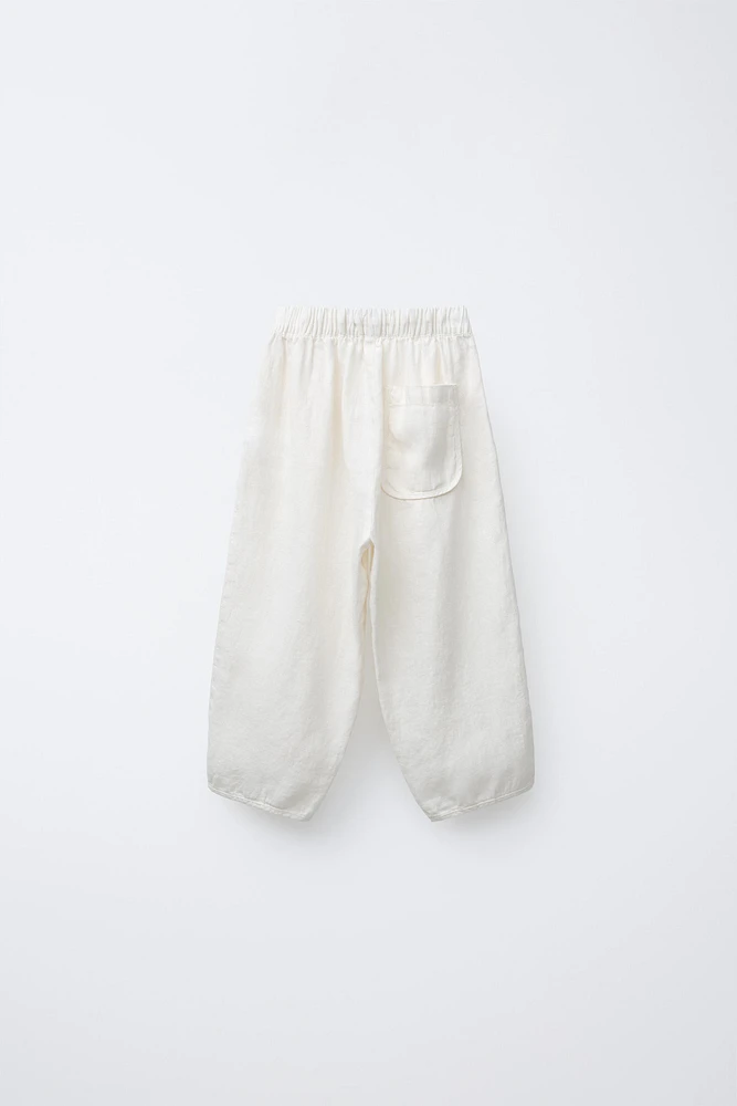 PANTALON BAGGY 100 % LIN