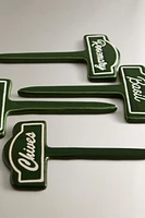 LOT MARQUEURS PLANTES CÉRAMIQUE JARDIN (LOT DE 4)