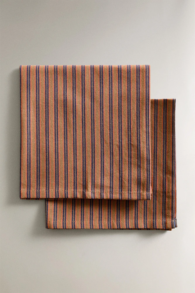 STRIPED DYED THREAD NAPKINS (SET OF 2)