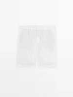 Bermuda semi-jogger 100 % lin