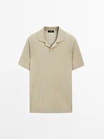 Polo manches courtes maille côtelée