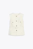 TEXTURED BELTED VEST