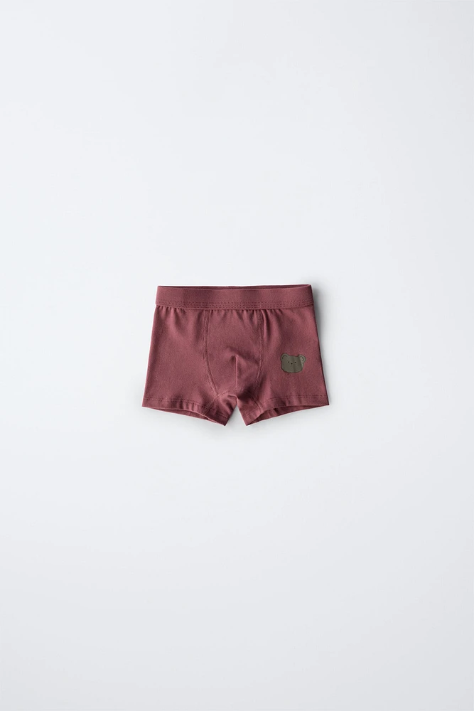 3-6 YEARS/ FIVE-PACK ANIMAL BOXER SHORTS