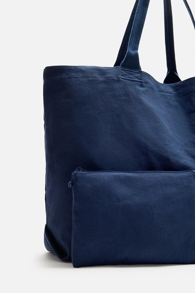 WASHED CANVAS TOTE BAG