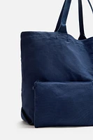 WASHED CANVAS TOTE BAG