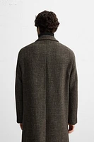 DOUBLE-BREASTED HERRINGBONE COAT