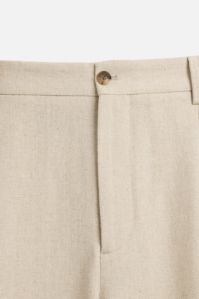PANTALON LIN - COTON PLIS